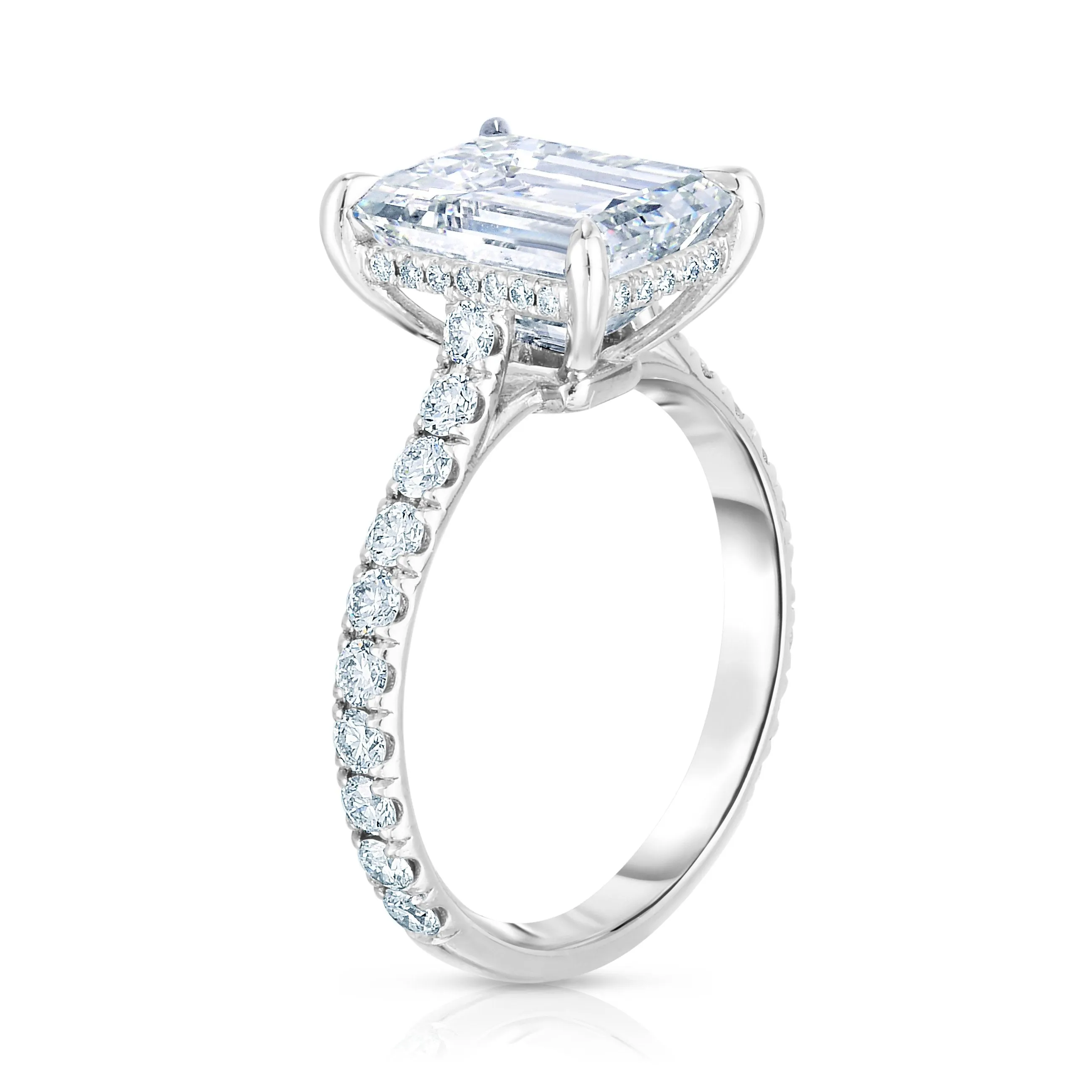 4.13CT EMERALD CUT ENGAGEMENT RING