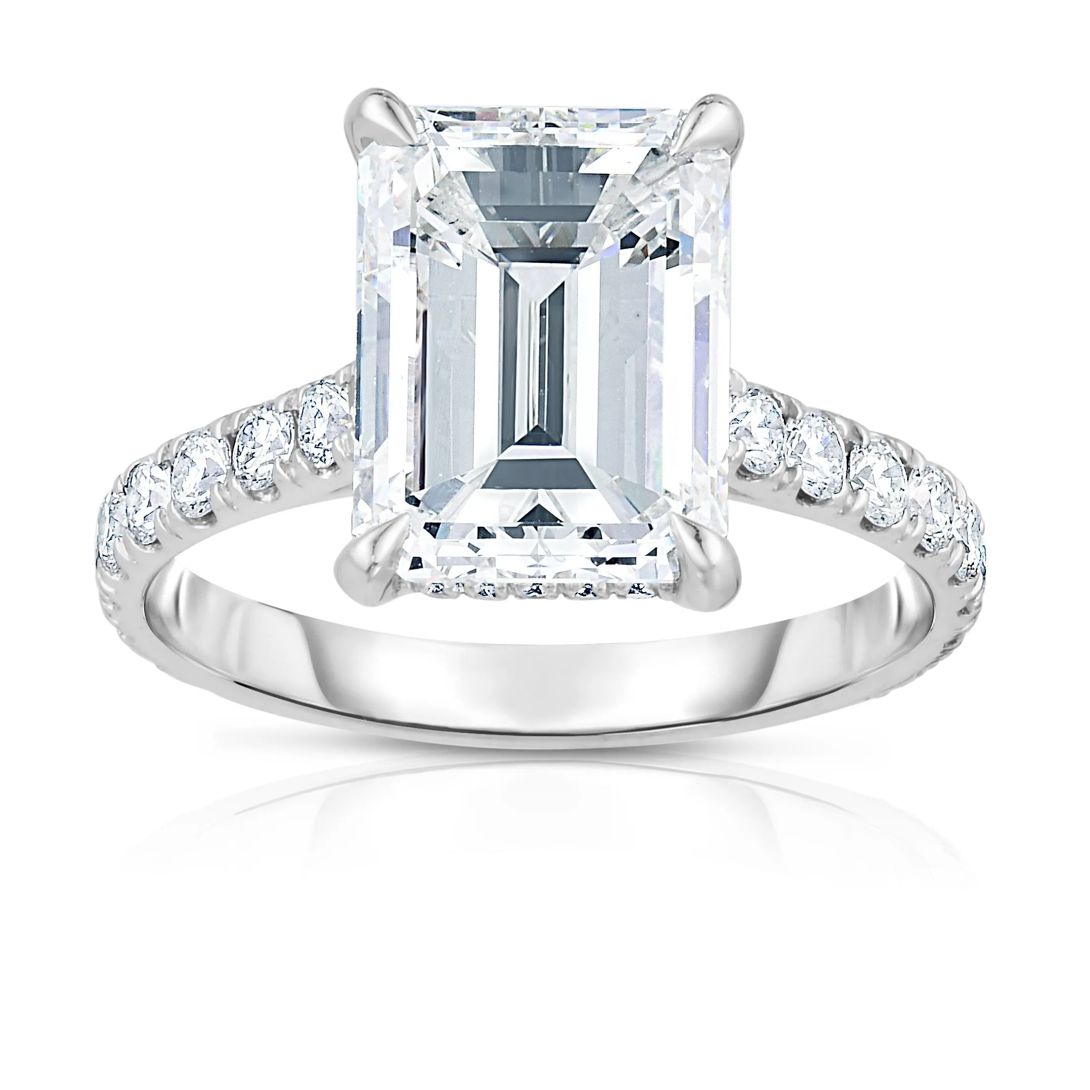 4.13CT EMERALD CUT ENGAGEMENT RING
