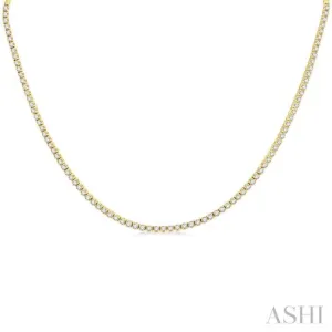 7.00 ctw Round Cut Diamond Tennis Necklace in 14K Yellow Gold