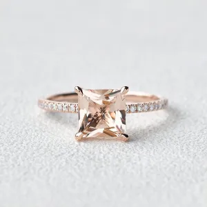 7mm Peachy Morganite Rose Gold Ring