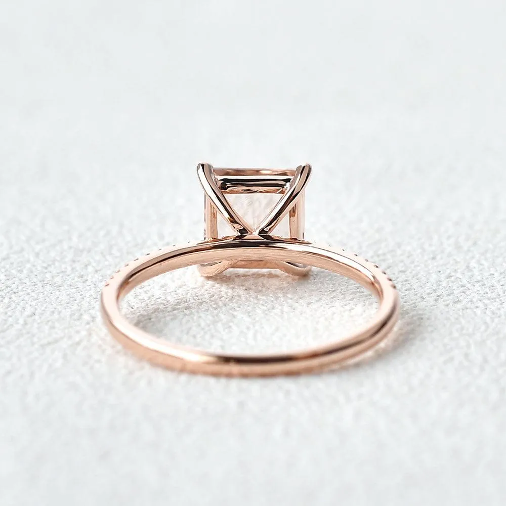 7mm Peachy Morganite Rose Gold Ring