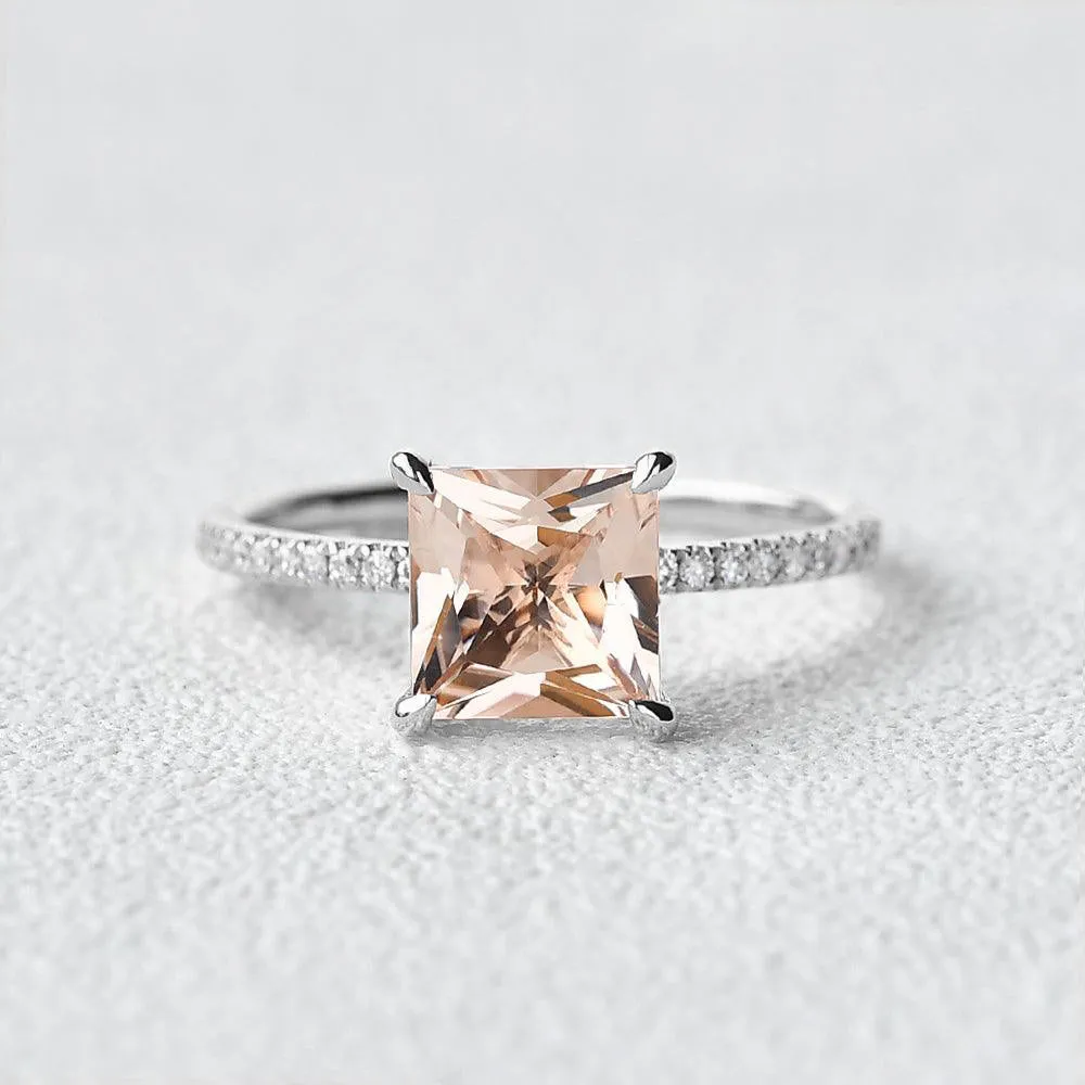7mm Peachy Morganite Rose Gold Ring