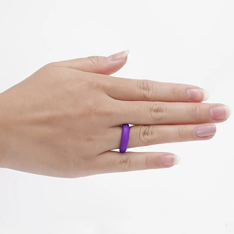 7pcs Silicone Wedding Band Rings Men Women Flexible Rubber Ring