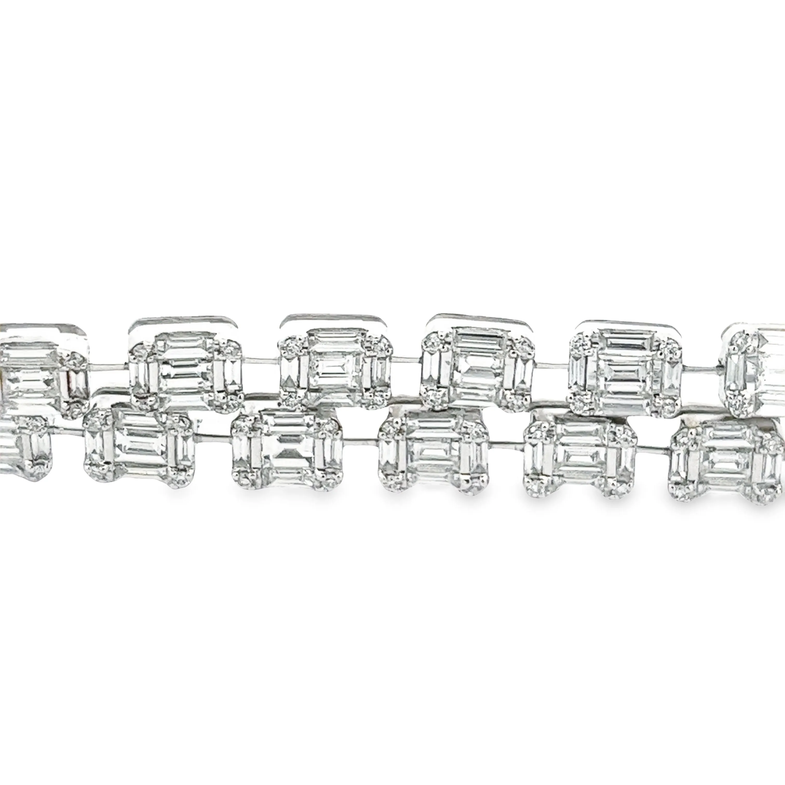 8.88ct 18k White Gold Double Diamond Bracelet