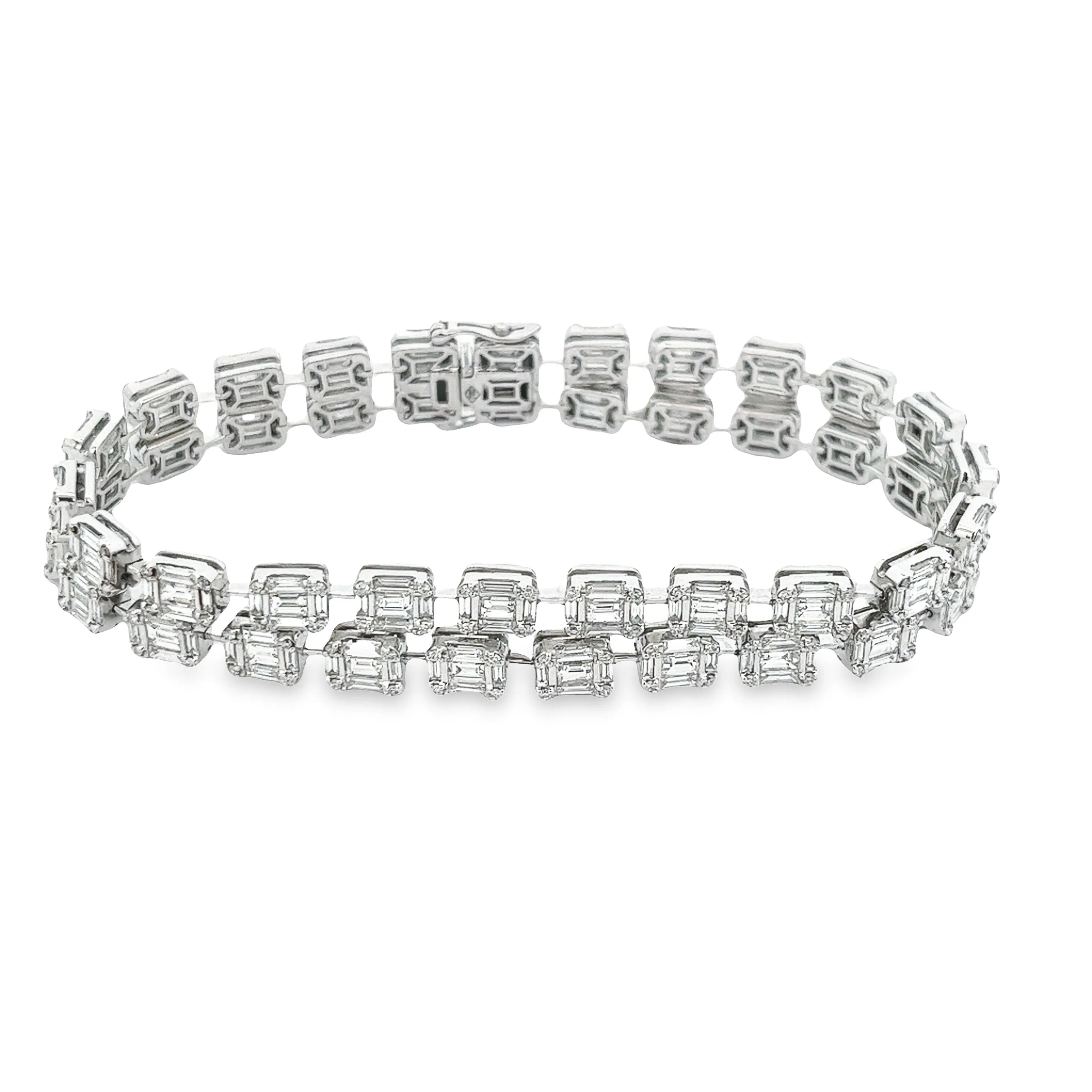 8.88ct 18k White Gold Double Diamond Bracelet