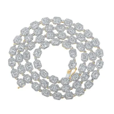 8CTW-DIA NK (6.20MM) SQUARE BAGUETTE MENS CHAIN