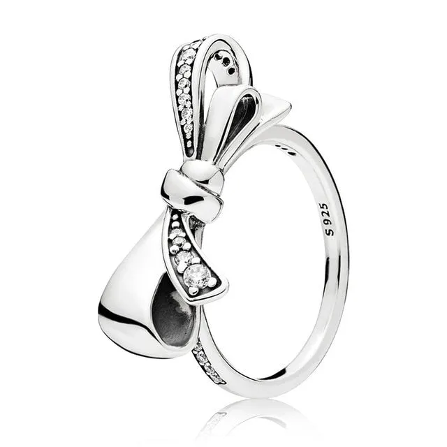 9 Style 1 Pcs Women Silver Rings Bow Arrow of love Crystal Opening Style Ring For Women Jewelry Gift