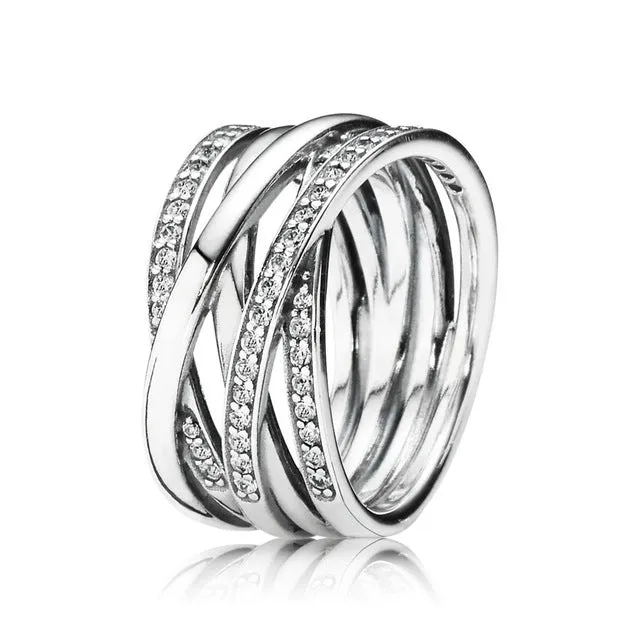 9 Style 1 Pcs Women Silver Rings Bow Arrow of love Crystal Opening Style Ring For Women Jewelry Gift