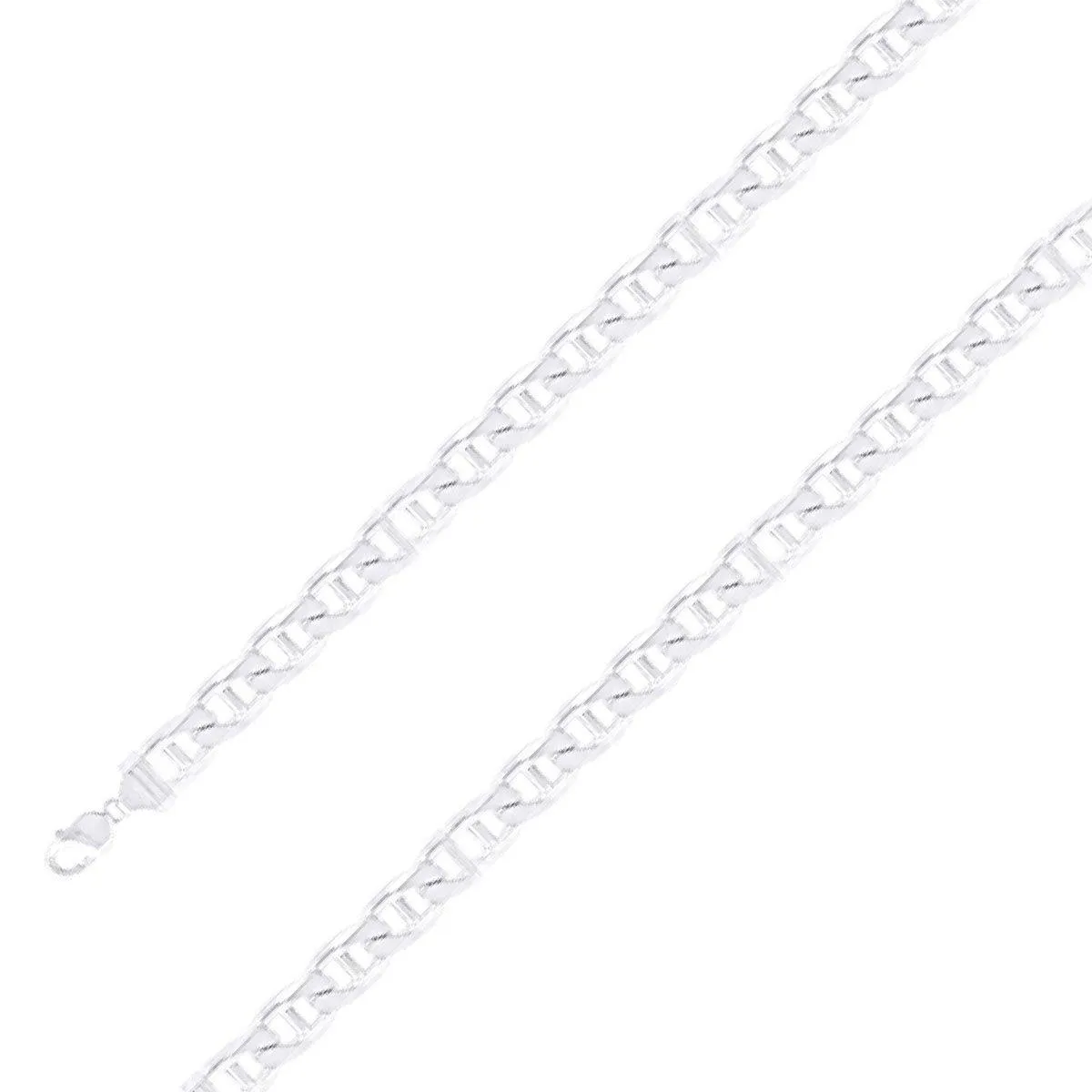 925 Sterling 9.5mm Silver Classic Mariner Chain Size- 8"