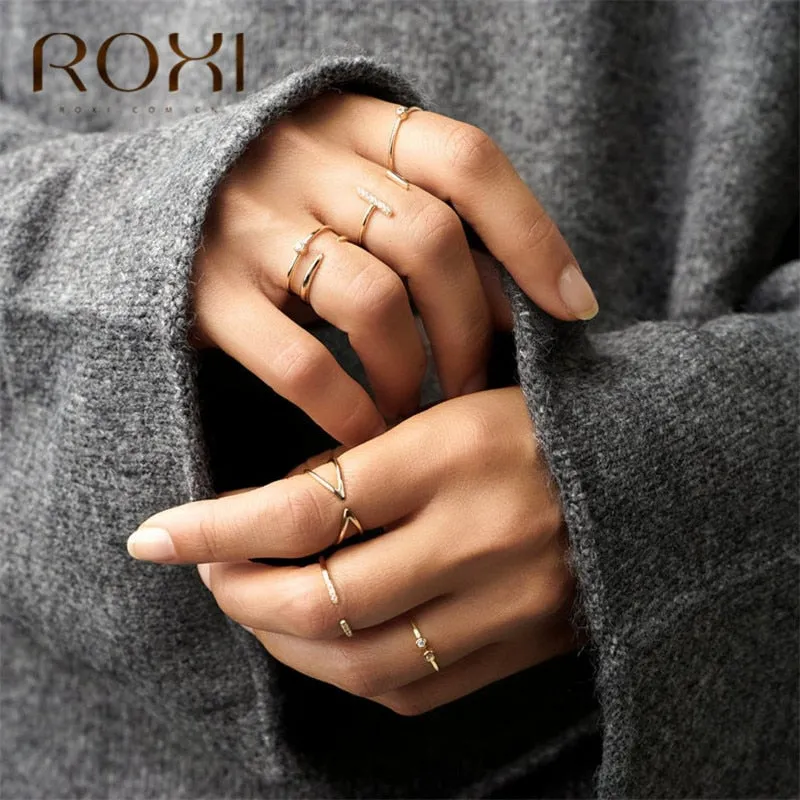 925 Sterling Silver Rings for Women Adjustable Size