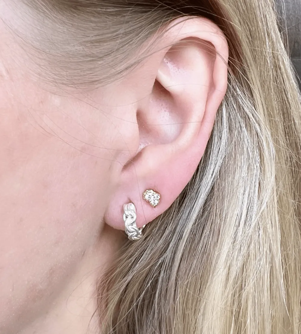 9MM FUSED SERPENS EARRINGS SS (PAIR)