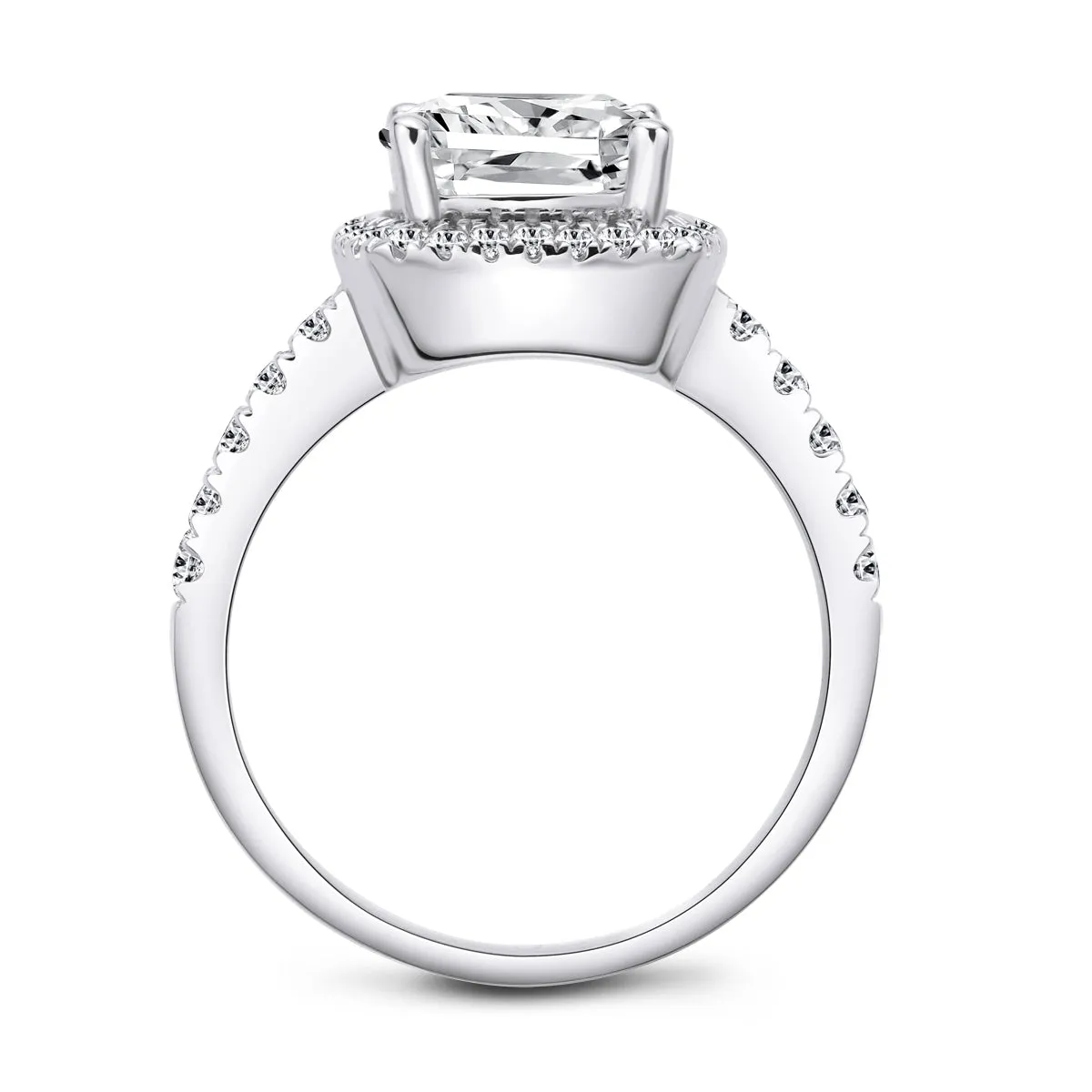 Ainuoshi Classic Cushion Created White Diamond 3PC Rings