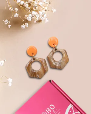 Amber hex earrings