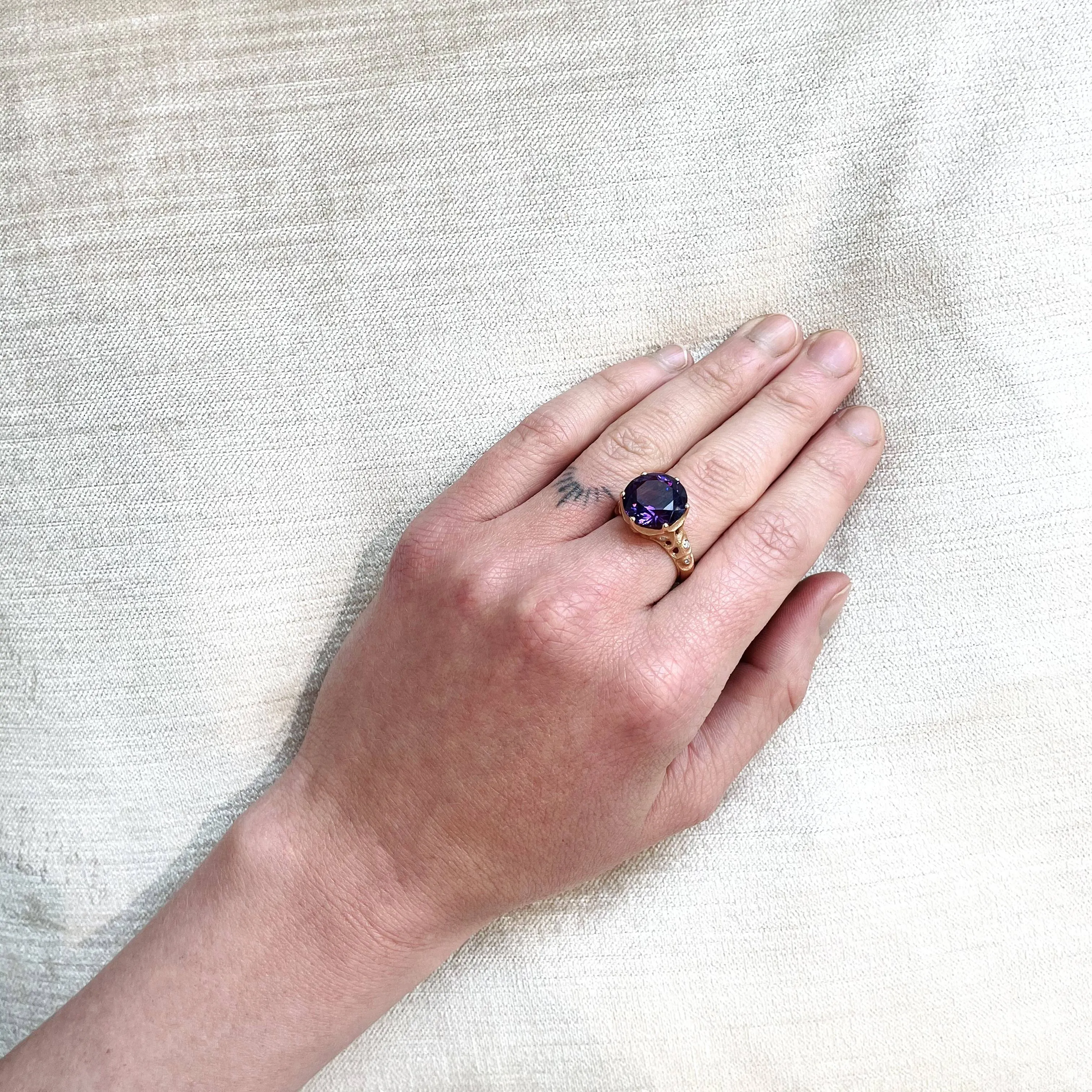 Amethyst and Diamond Ring