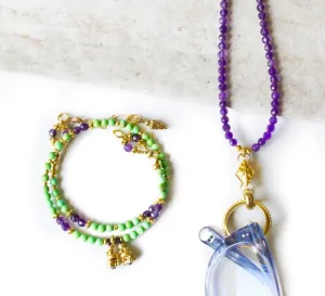 Amethyst and Gold Eyering Necklace