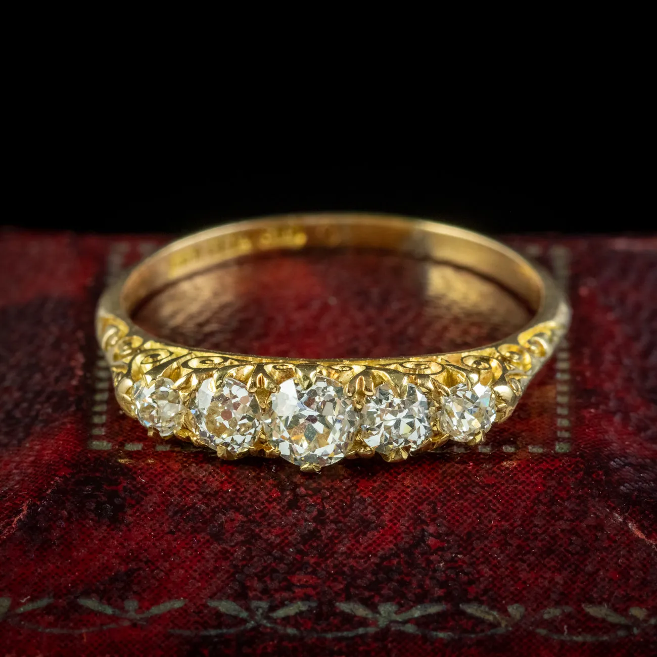 Antique Victorian Five Stone Diamond Ring 0.75ct Of Diamond Circa 1900