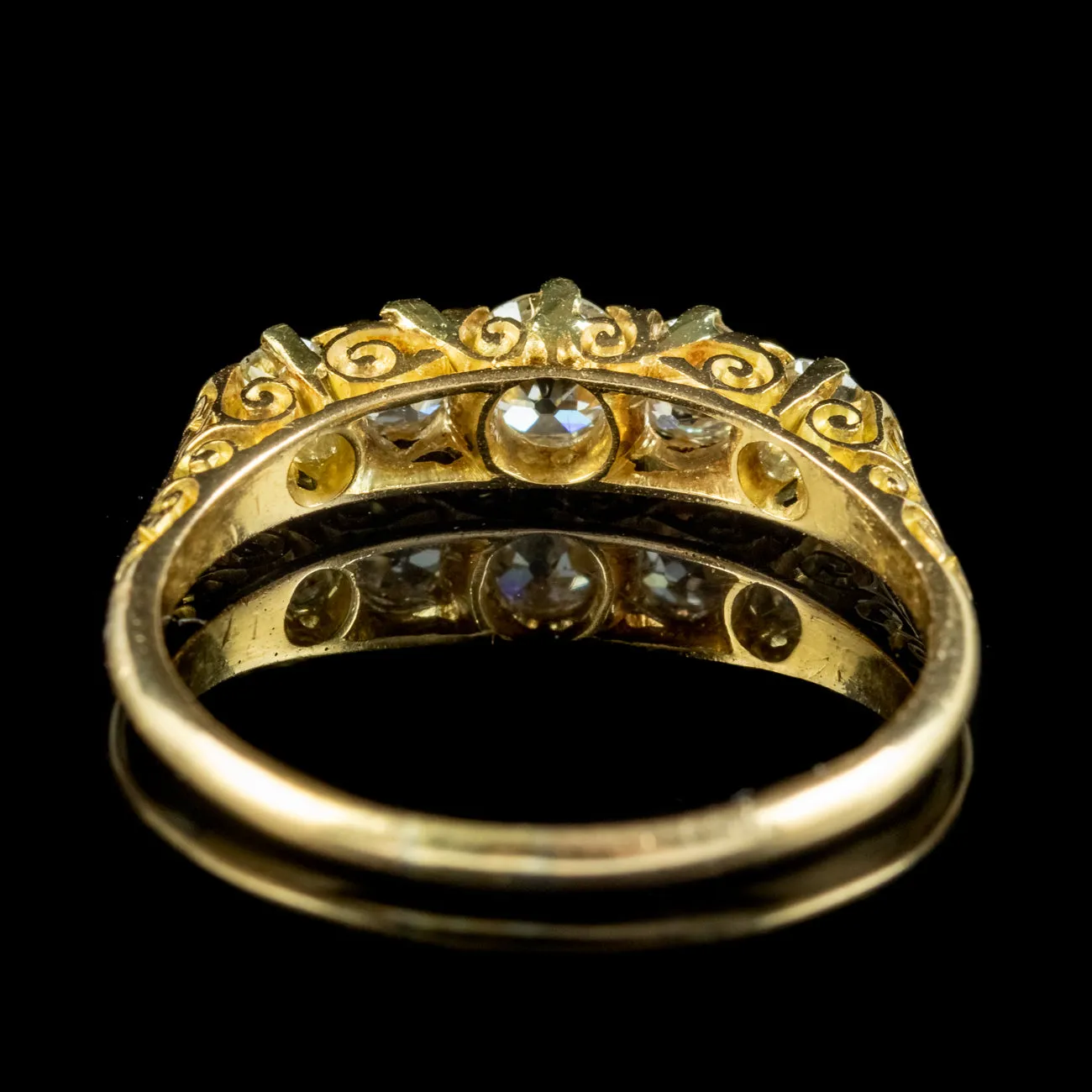 Antique Victorian Five Stone Diamond Ring 0.75ct Of Diamond Circa 1900
