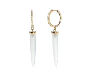 Aphrodite Diamond & Chalcedony Hoop Earrings