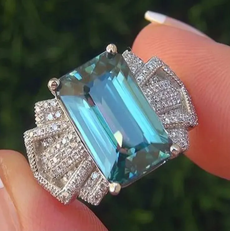 Aquamarine Ring | Aquamarine Diamond Ring | Aquamarine Emerald Ring |  Aquamarine Engagement Ring | Blue Diamond Ring | Blue Tourmaline Ring