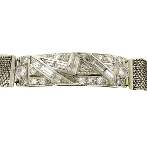 Art Deco Diamond Baguette Bracelet