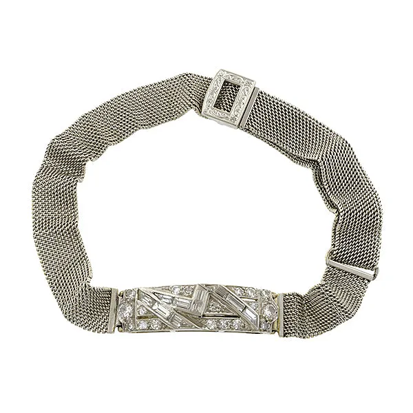 Art Deco Diamond Baguette Bracelet