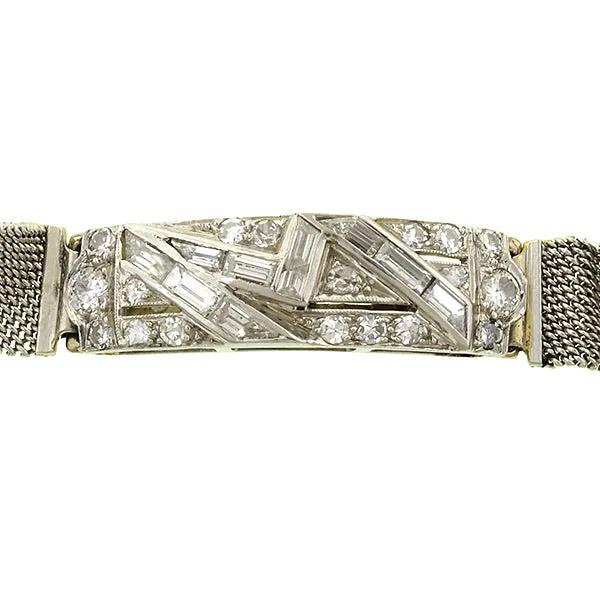 Art Deco Diamond Baguette Bracelet