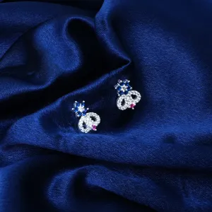 Artistic Blue Stone Earring Design