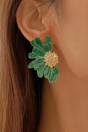 Artistic Floral Drop Earrings