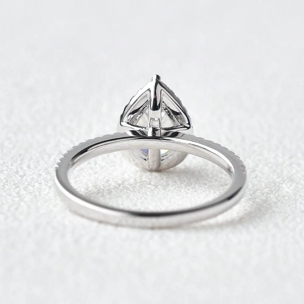 Aura Pear Shaped Moissanite Gold Engagement Ring