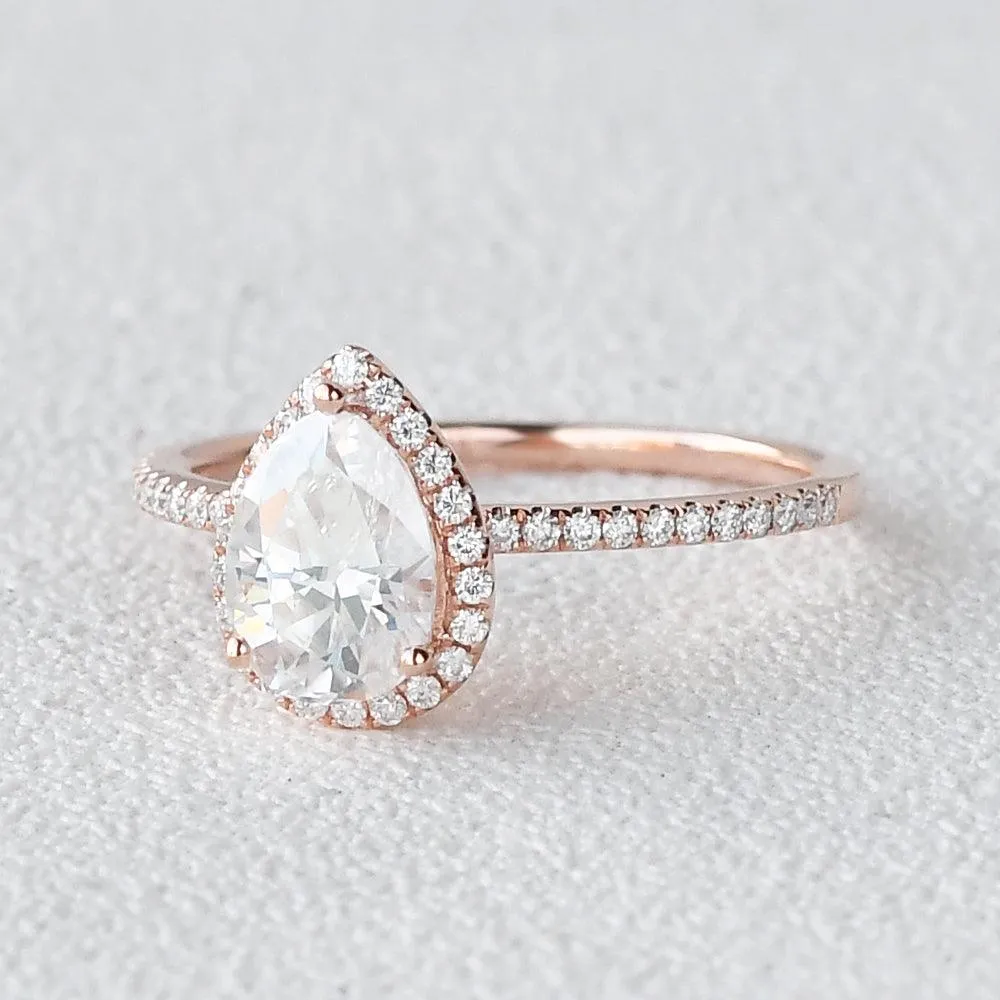 Aura Pear Shaped Moissanite Gold Engagement Ring