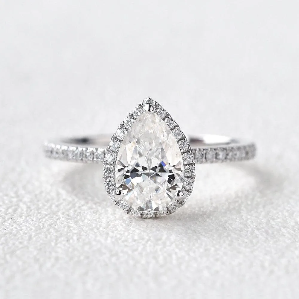 Aura Pear Shaped Moissanite Gold Engagement Ring