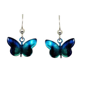 Aurora Butterfly Earrings, hangs approx 1 inch, Sterling Silver Earwires, Item# N1113