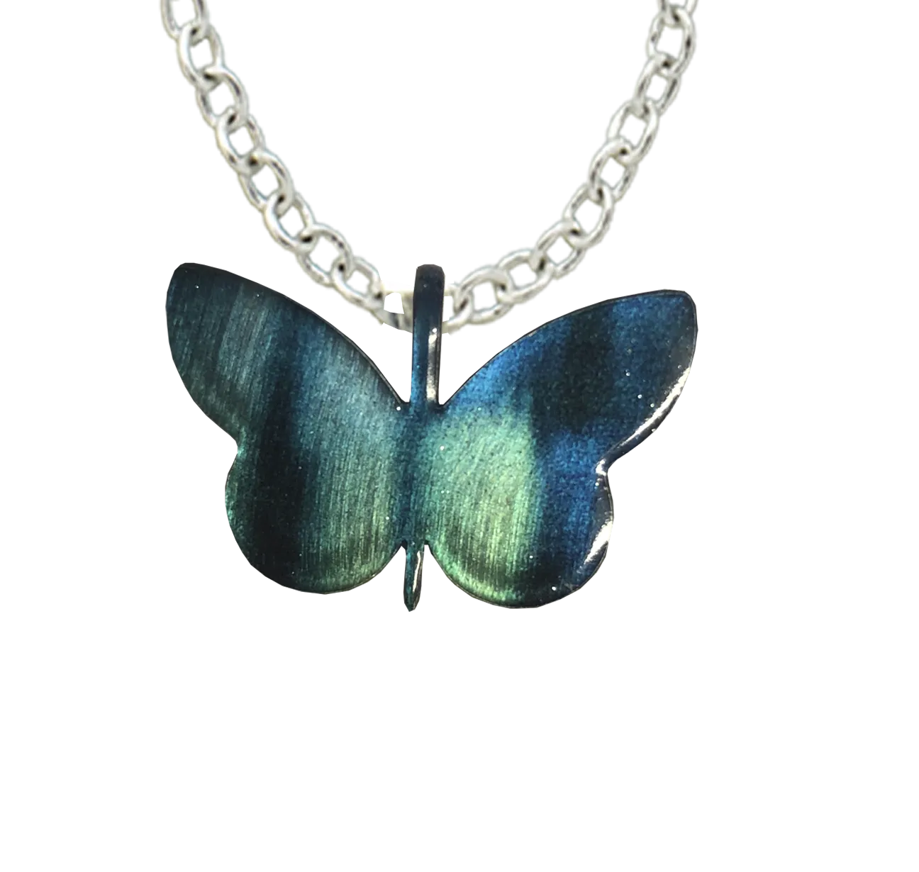Aurora Butterfly, necklace, 1 inch x .75 inch, Item# N4113X