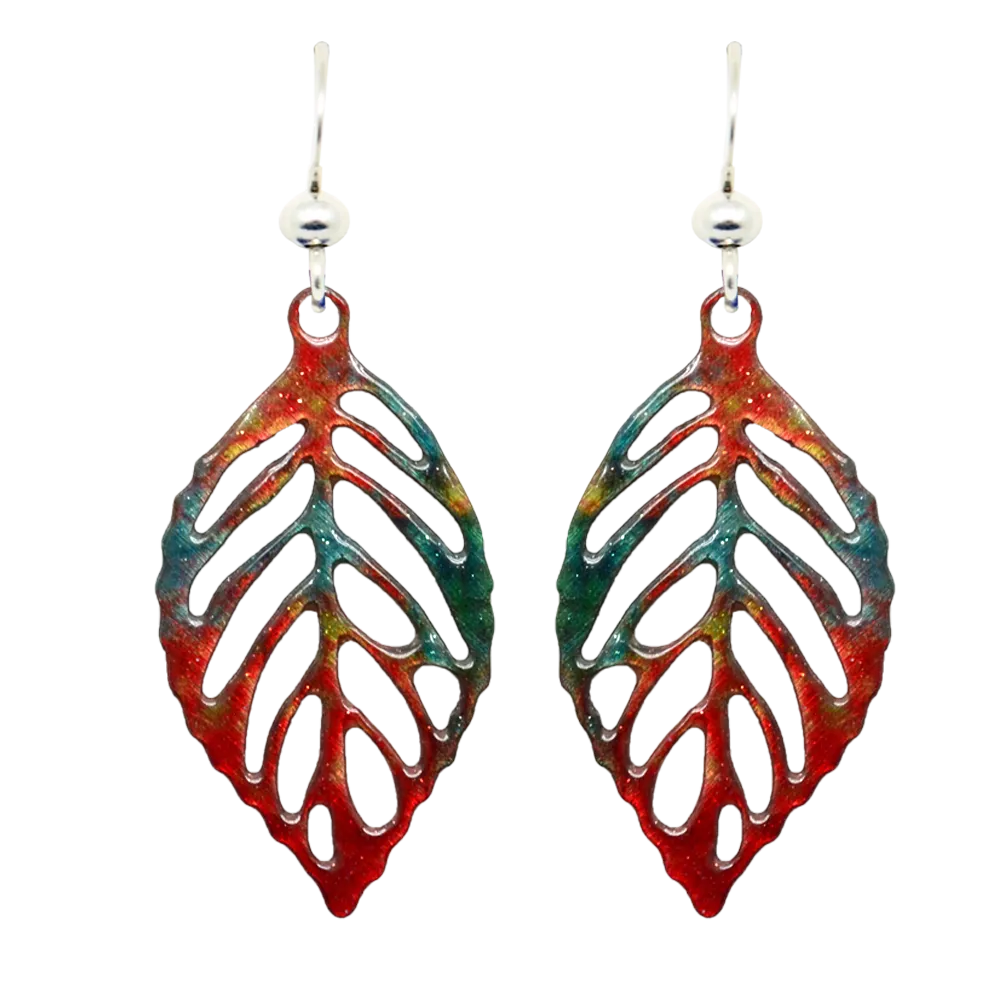 Autumn Leaf Veins, Sterling Silver Earwires, Item# 2288