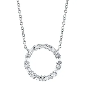 Baguette Diamond Circle Necklace