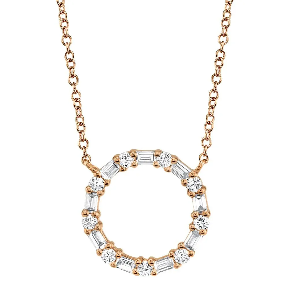 Baguette Diamond Circle Necklace