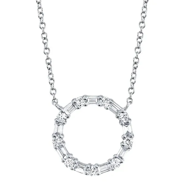 Baguette Diamond Circle Necklace