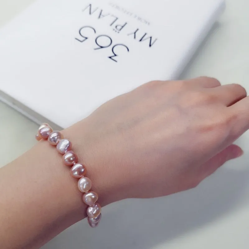 BAROQUE Dark Freshwater Pearl Bracelet Women Party Jewelry