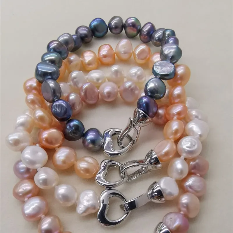 BAROQUE Dark Freshwater Pearl Bracelet Women Party Jewelry