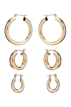 Basic Mini Hoop Earring 3 Pair Set
