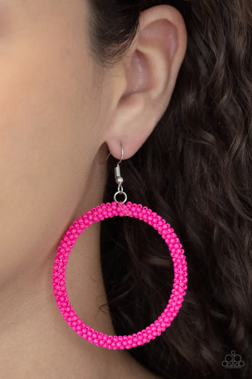 Beauty and the BEACH Pink Paparazzi Earrings