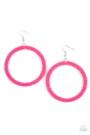Beauty and the BEACH Pink Paparazzi Earrings
