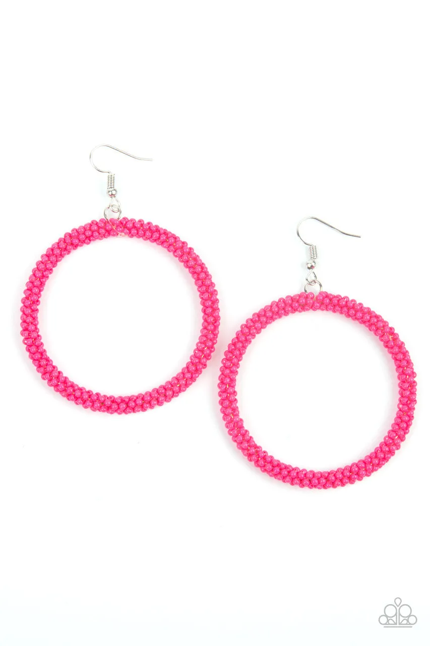 Beauty and the BEACH Pink Paparazzi Earrings