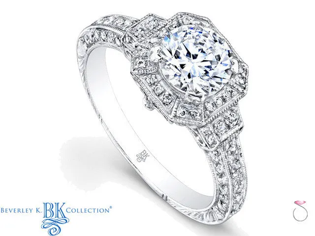 Beverley K Square Halo Engagement Ring Setting 0.41ct