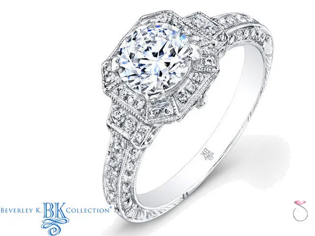 Beverley K Square Halo Engagement Ring Setting 0.41ct