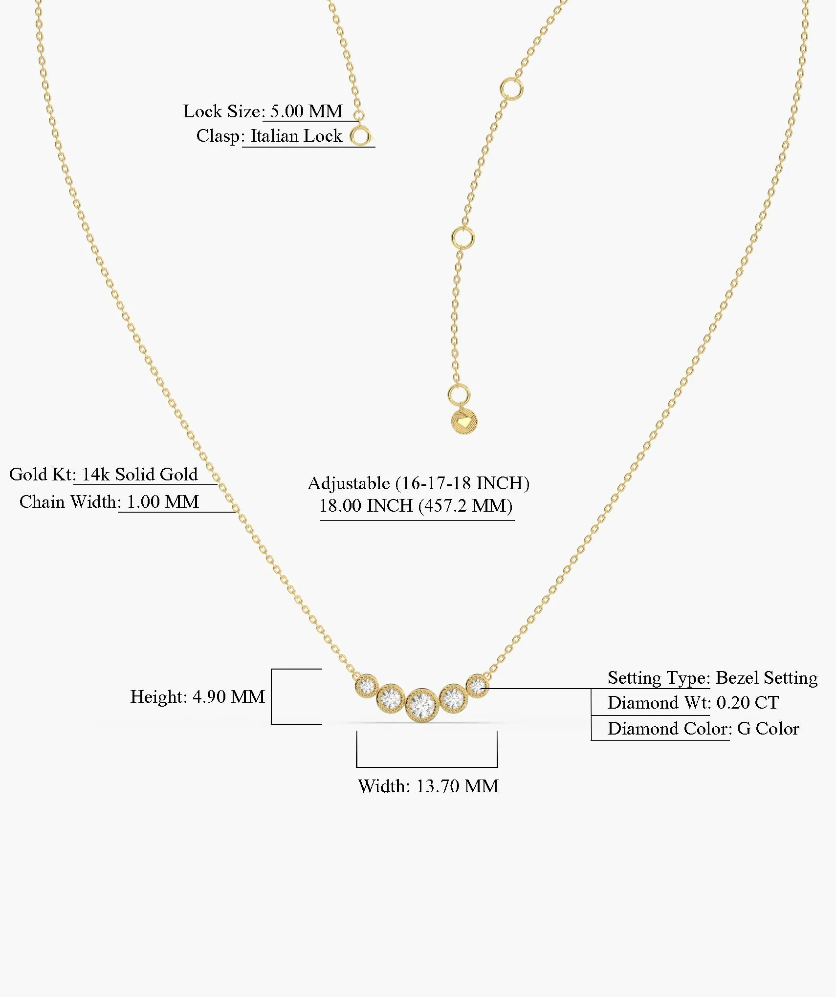 Bezel-Set Diamond Necklace