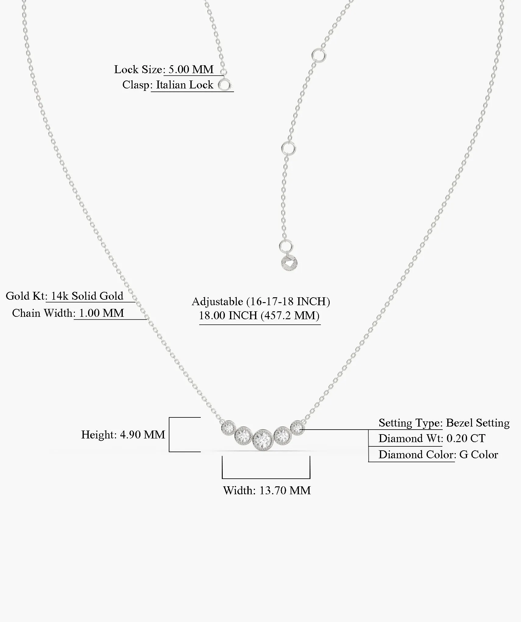 Bezel-Set Diamond Necklace