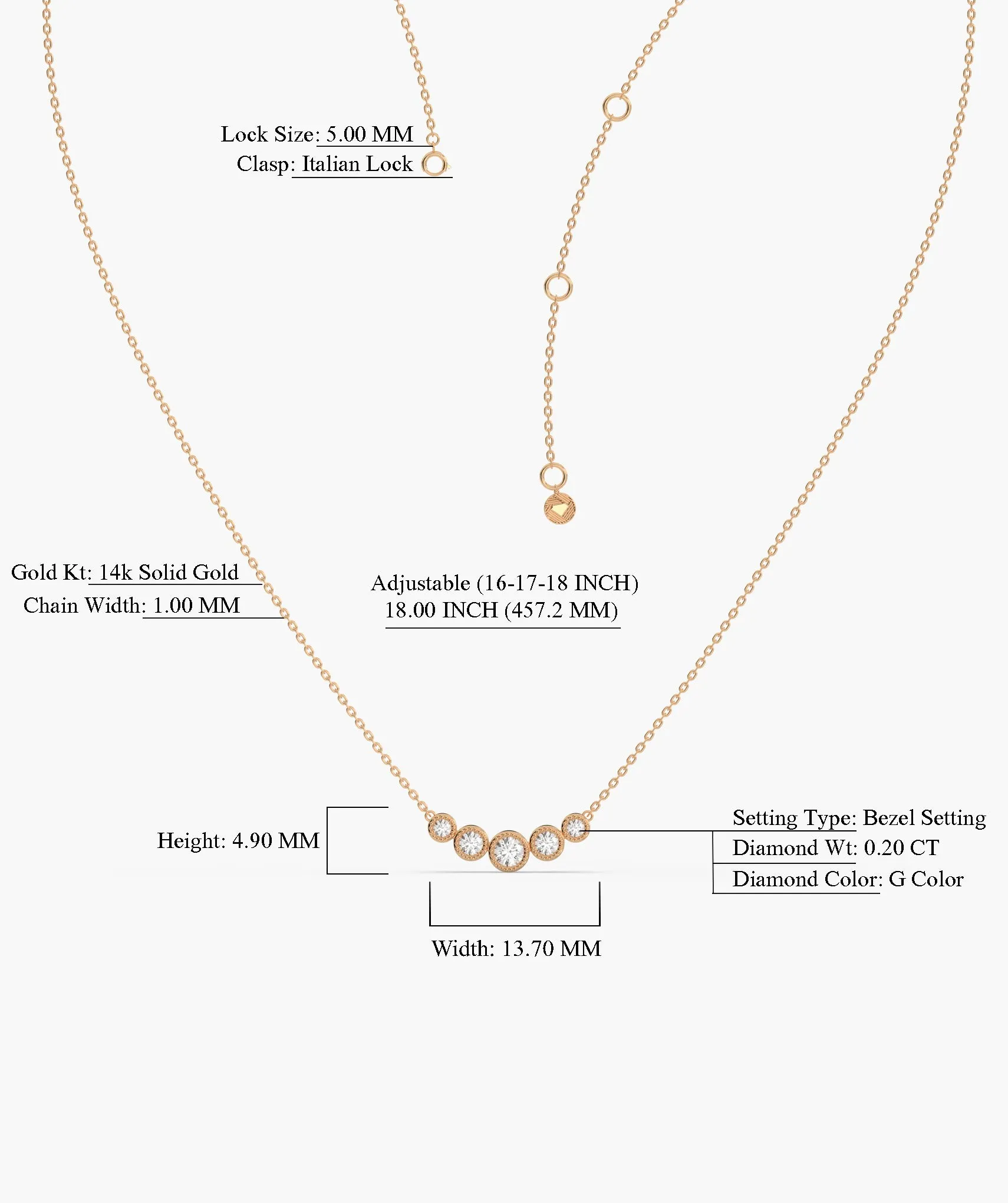 Bezel-Set Diamond Necklace