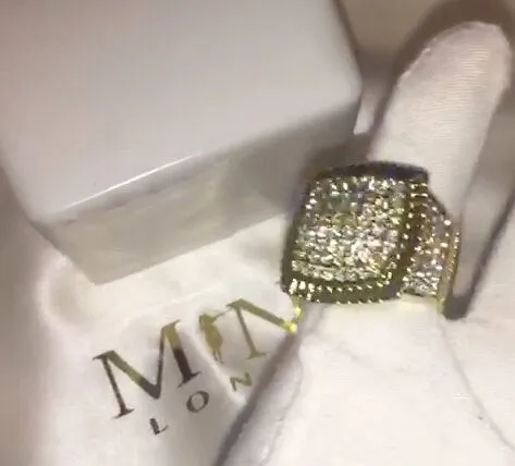 Big Iced Out Rings | Mens Gold Ring | Mens Big Gold Ring