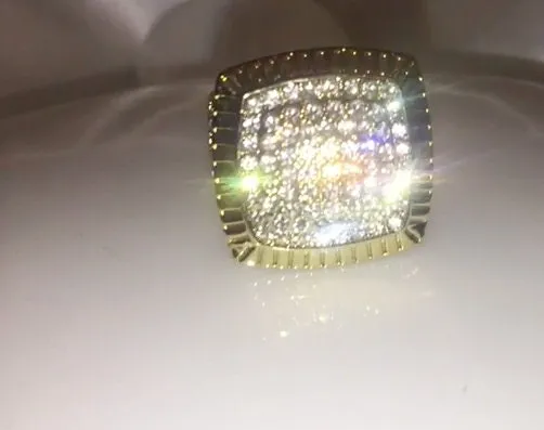 Big Iced Out Rings | Mens Gold Ring | Mens Big Gold Ring